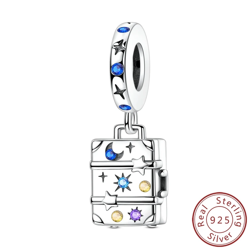 Charms do bransoletki 925 srebro - łapka kota, serce, wiśnia Pomarańczowy