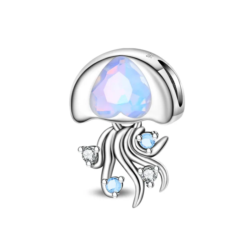 Charms morskie ze srebra 925 – delfin, krab, łódka Srebrny brąz