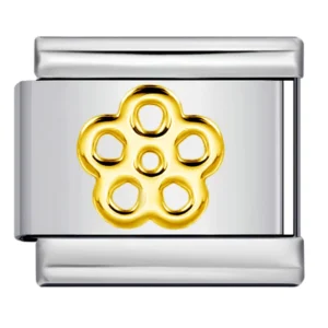 Charmy link złoty sowa chryzantema stal nierdzewna bransoletka DIY Ciemny czerwony