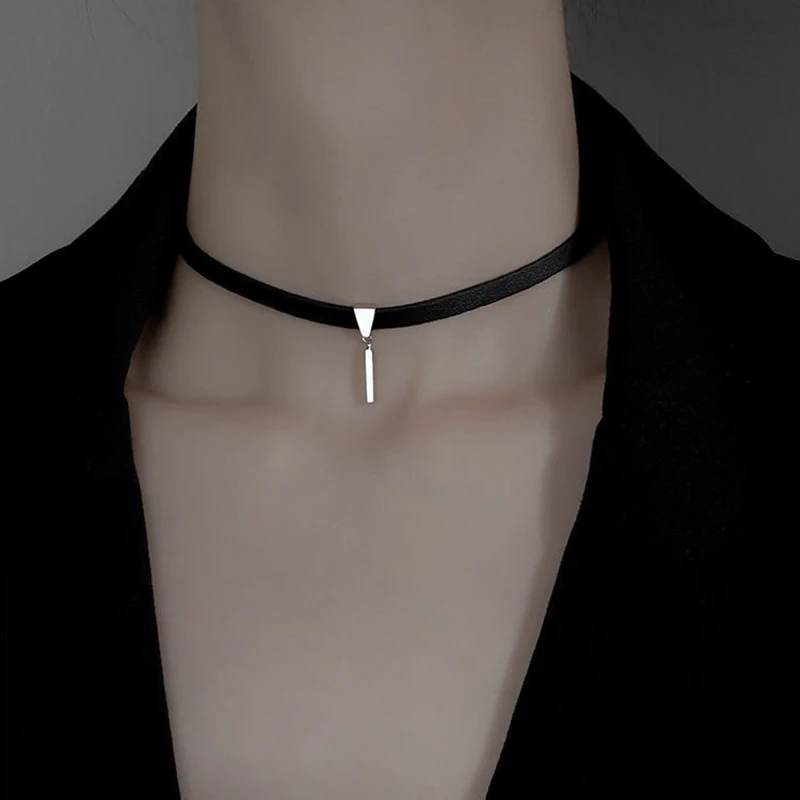 Choker boho z srebrnymi koralikami - krótki naszyjnik 1