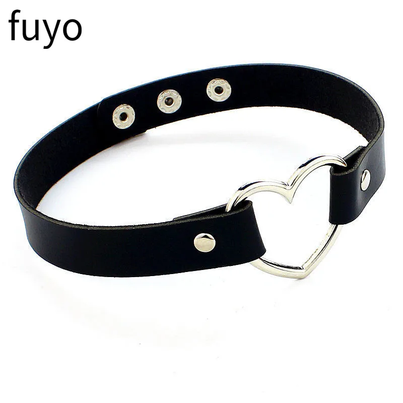 Choker z ekoskóry punk gothic z krzyżem i nitami Rodowany