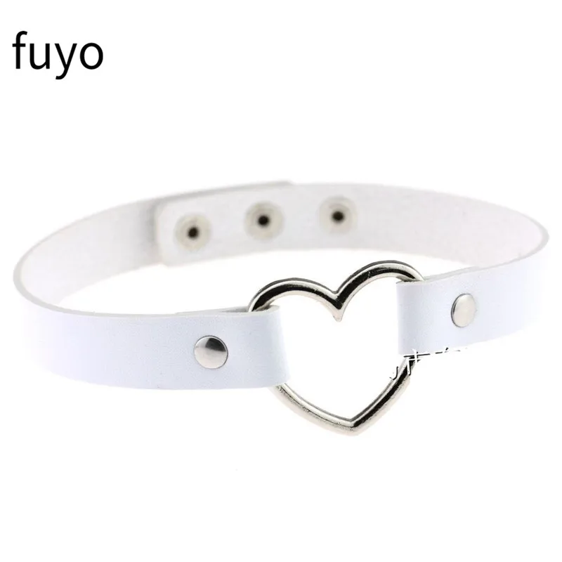 Choker gothic ze skóry PU z łańcuszkiem stal nierdzewna 10