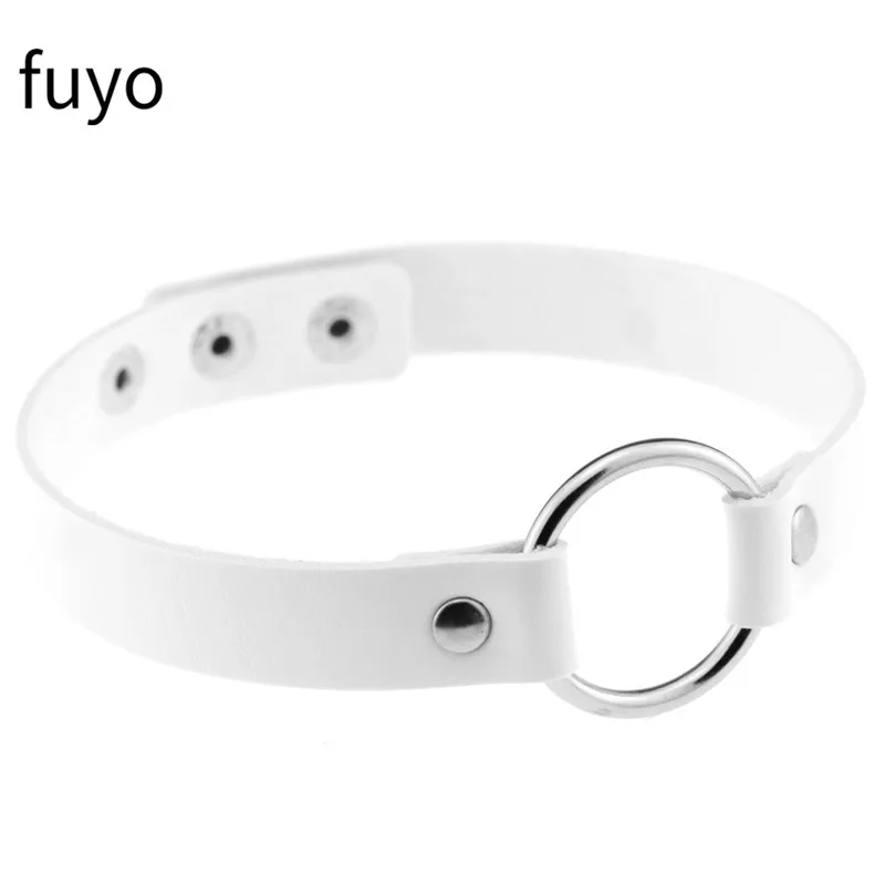 Choker gothic ze skóry PU z łańcuszkiem stal nierdzewna 13