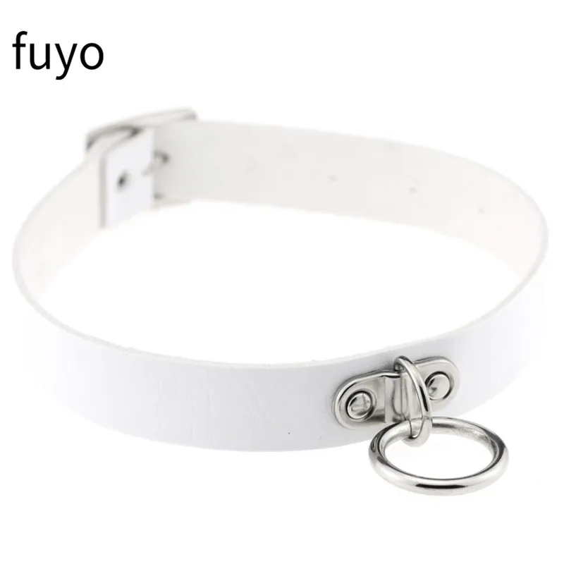 Choker gothic ze skóry PU z łańcuszkiem stal nierdzewna 14