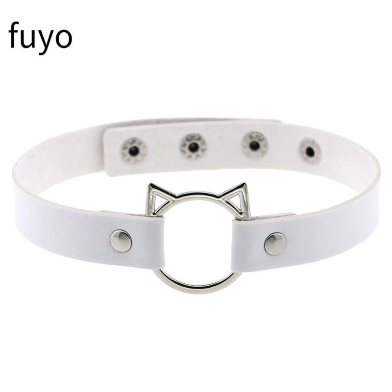 Choker gothic ze skóry PU z łańcuszkiem stal nierdzewna 17