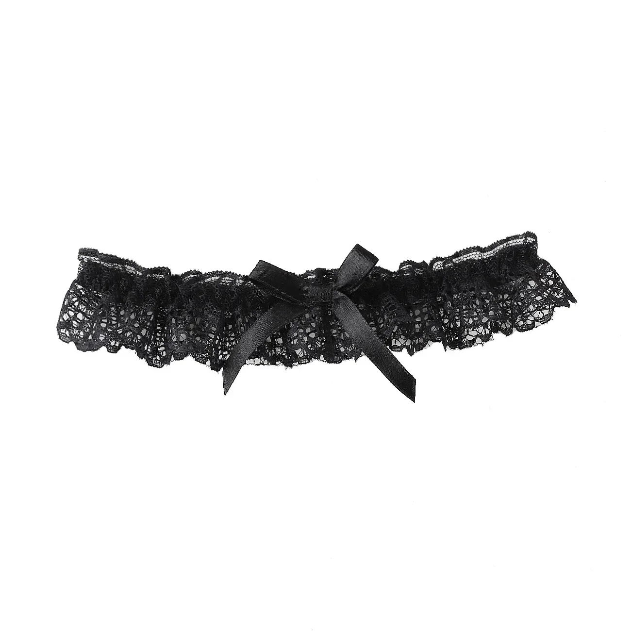 Choker koronkowy z kokardką dla kobiet Czarny