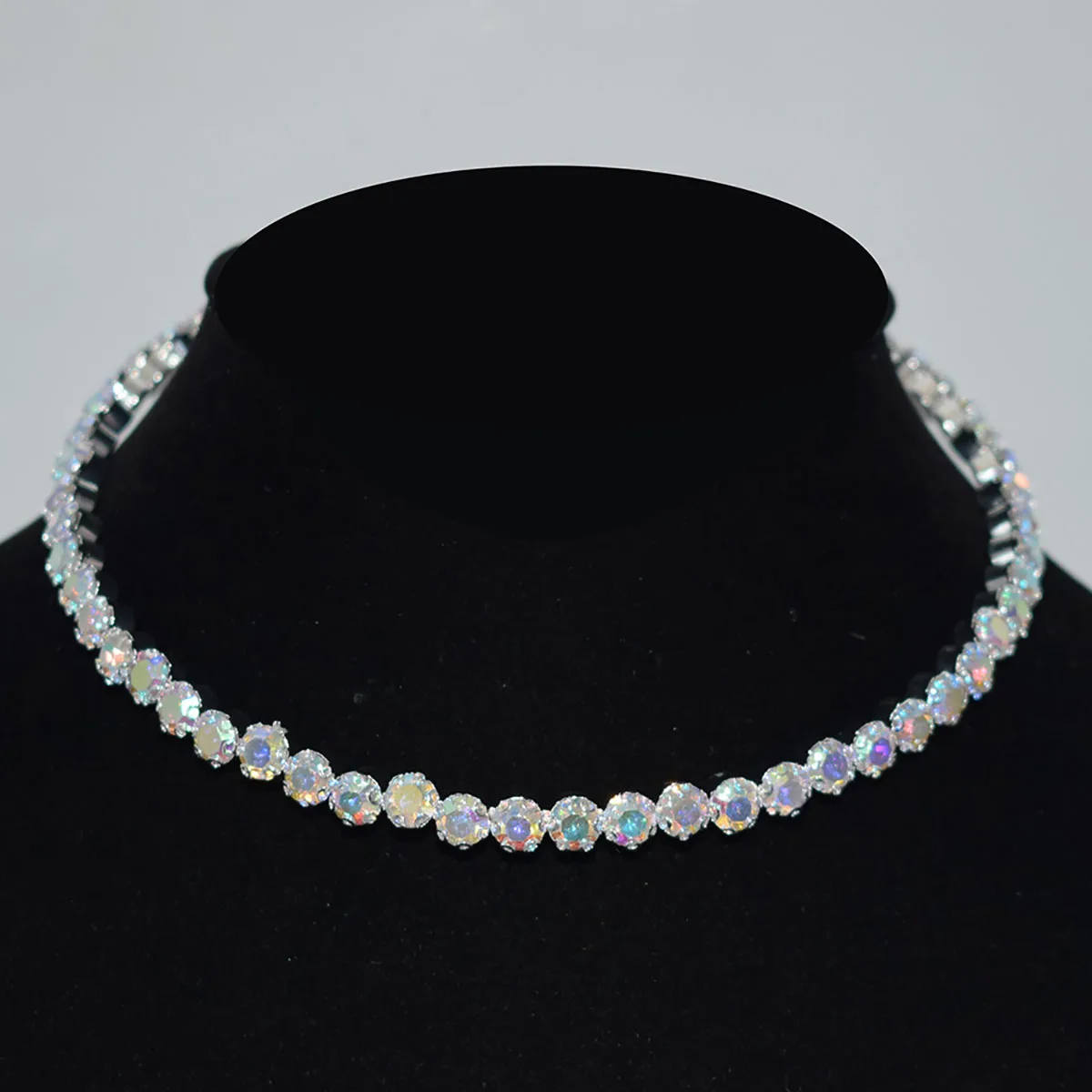 Choker kryształowy ze strasami ślubny naszyjnik tenisowy Design 10