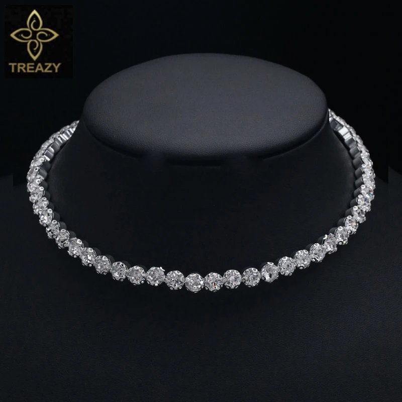 Choker kryształowy ze strasami ślubny naszyjnik tenisowy Design 4