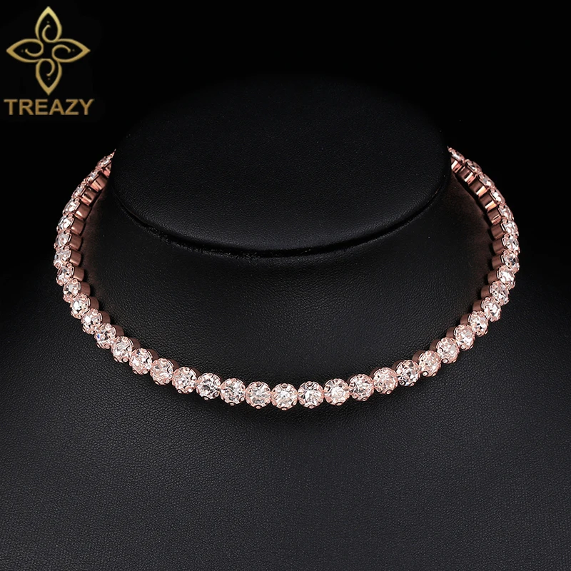 Choker kryształowy ze strasami ślubny naszyjnik tenisowy Design 6