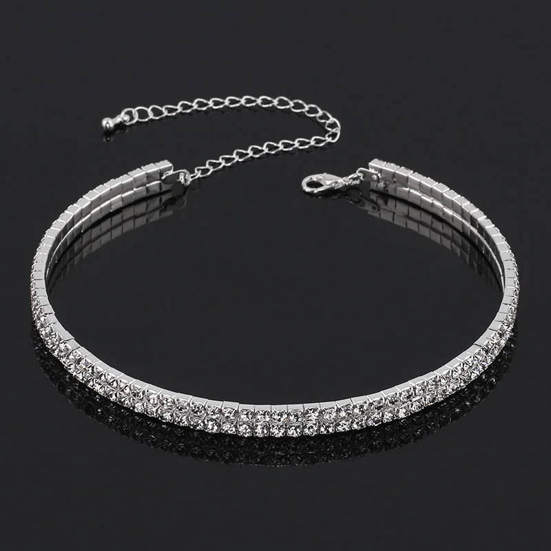 Choker kryształowy ze strasami ślubny naszyjnik tenisowy Design 7