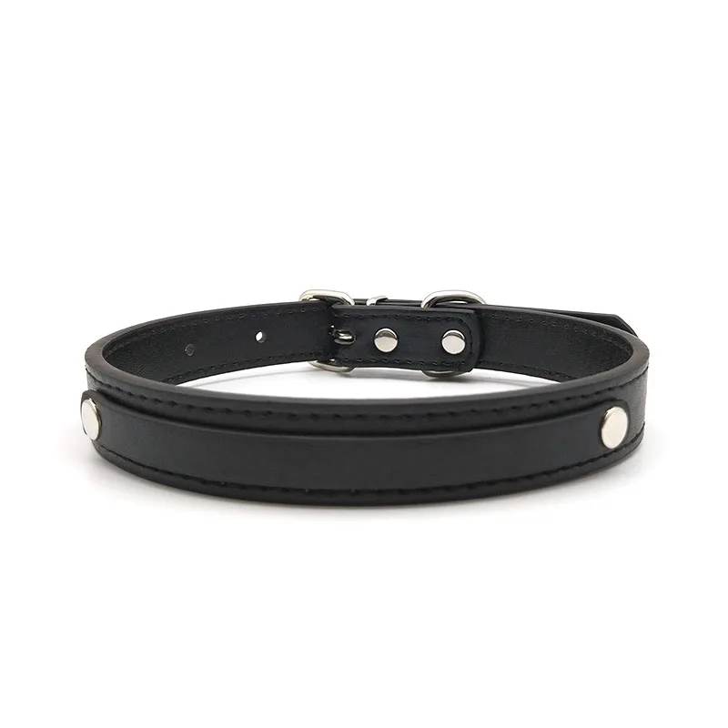 Choker ze skóry ekologicznej z personalizowanym napisem Czarny
