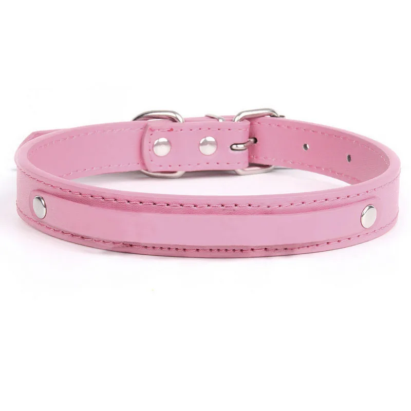 Choker ze skóry ekologicznej z personalizowanym napisem Różowy