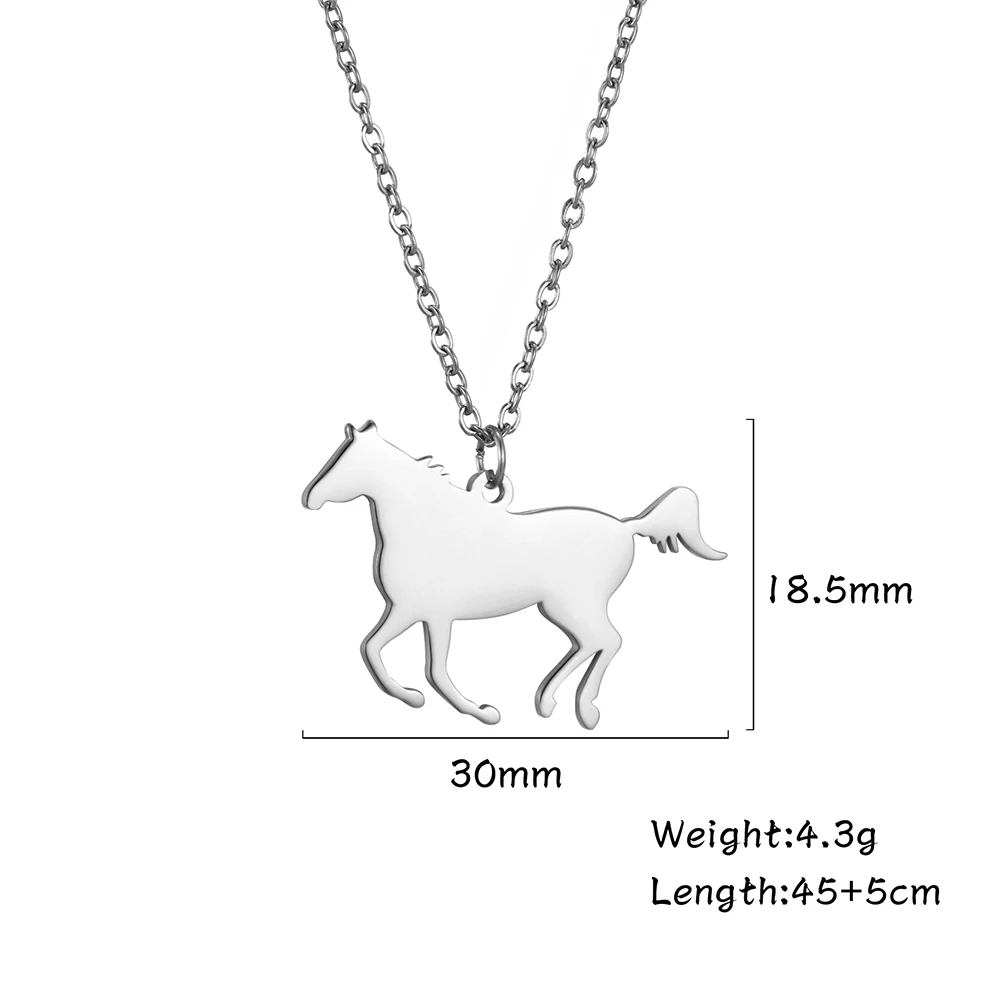 Choker ze stali z zawieszką zwierzęcą - kot, pies, delfin Horse