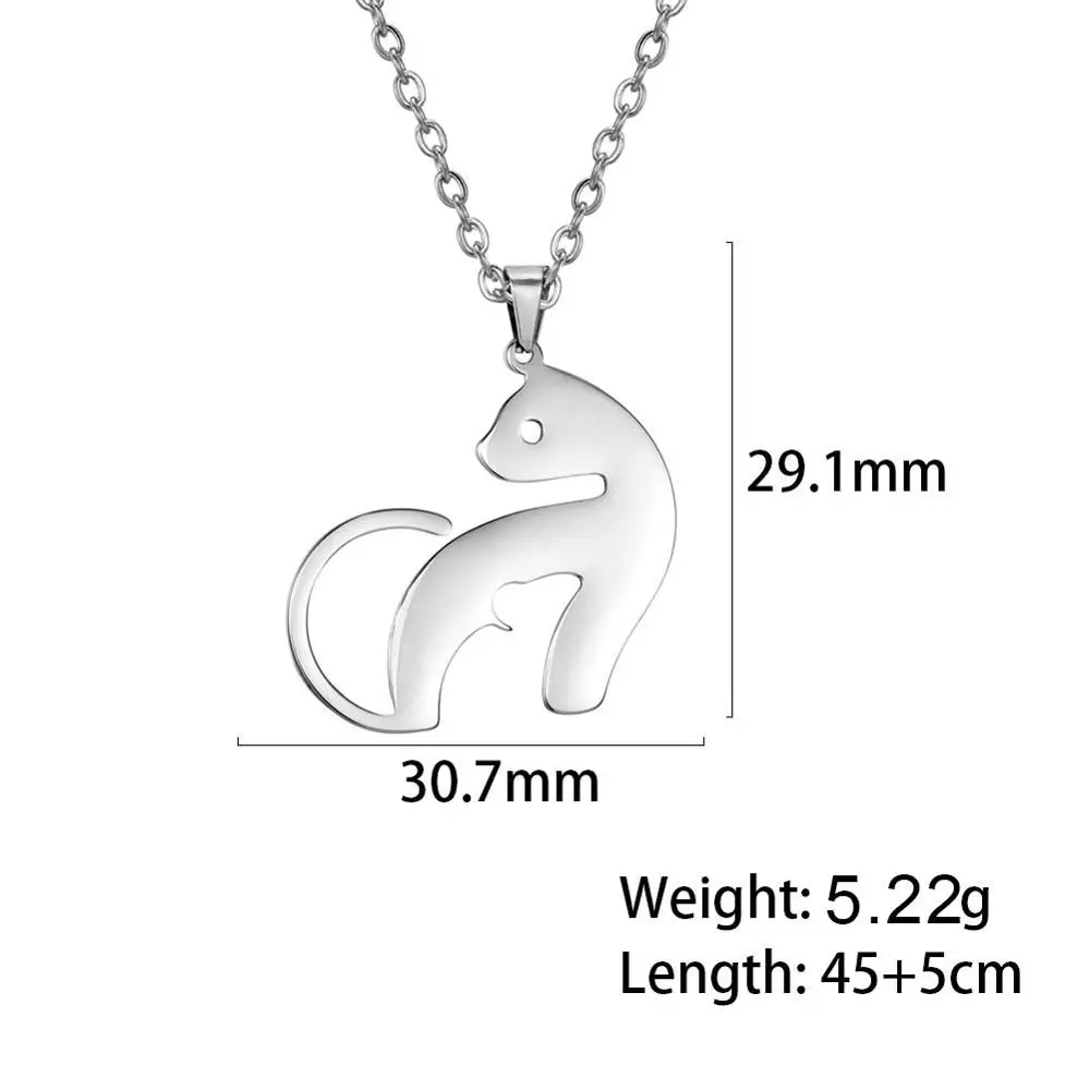 Choker ze stali z zawieszką zwierzęcą - kot, pies, delfin Mouse