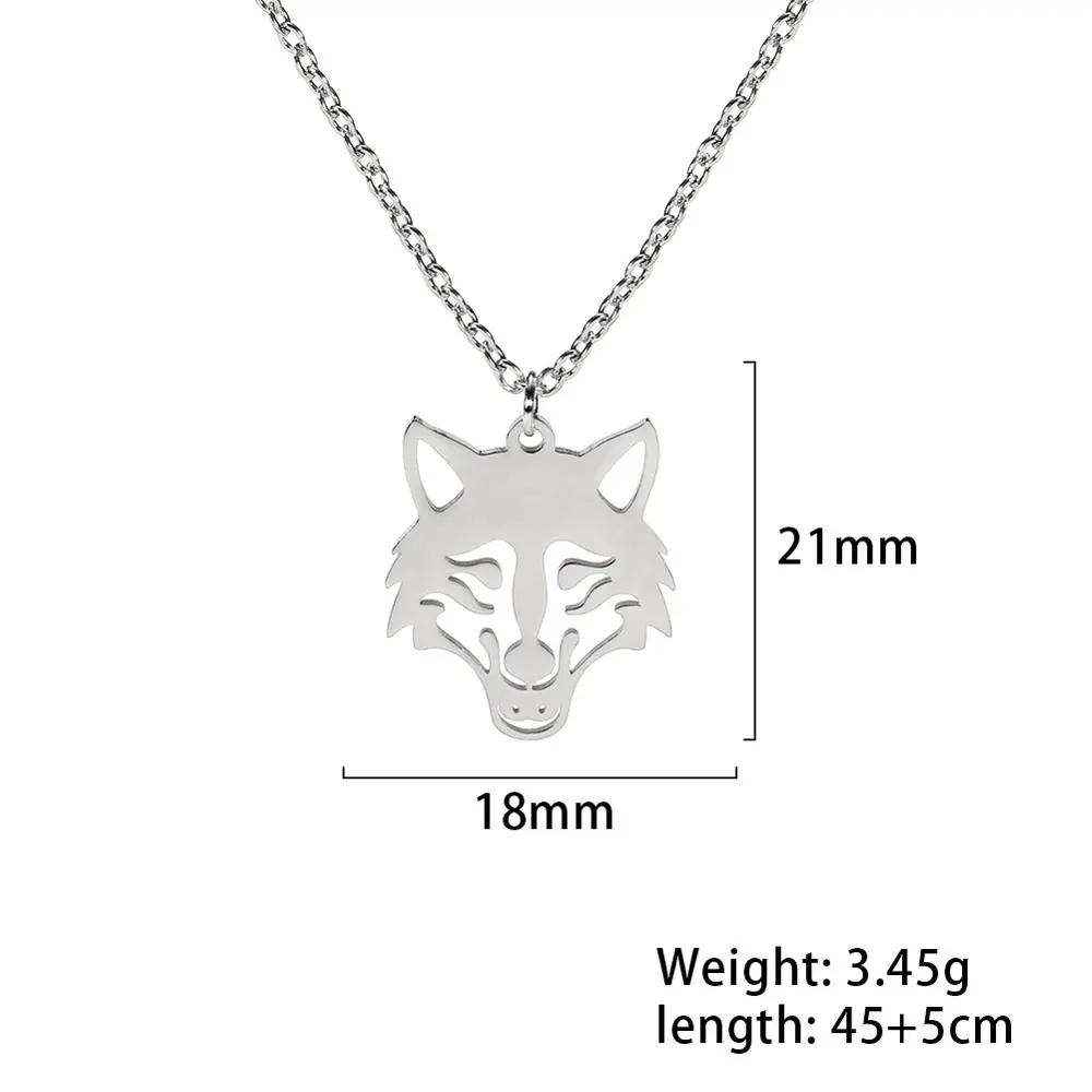 Choker ze stali z zawieszką zwierzęcą - kot, pies, delfin Wolf head