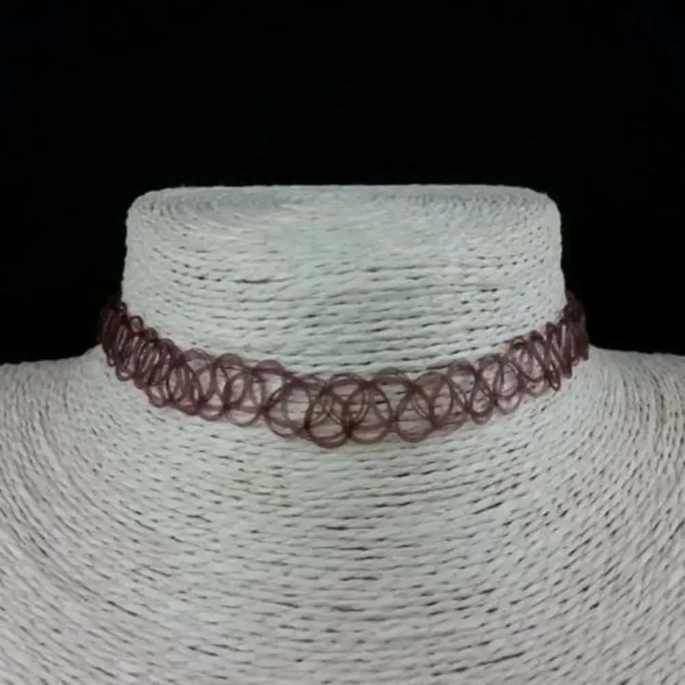 Choker tatuaż elastyczny - rozciągliwy naszyjnik retro 03