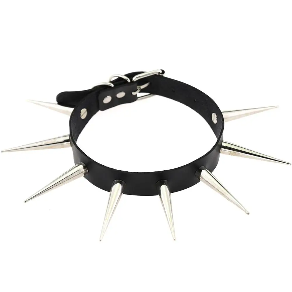 Choker z kolcami gotycki naszyjnik punk z ćwiekami Czarny