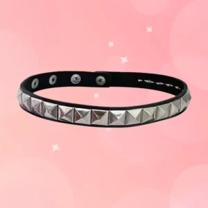 Choker z nitami Y2K gotycki rockowy punk czarny lub różowy Czarny