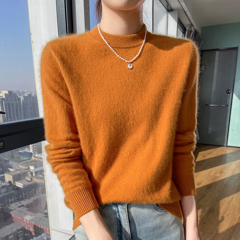 Ciepły sweter z golfem oversize na zimę Ginger