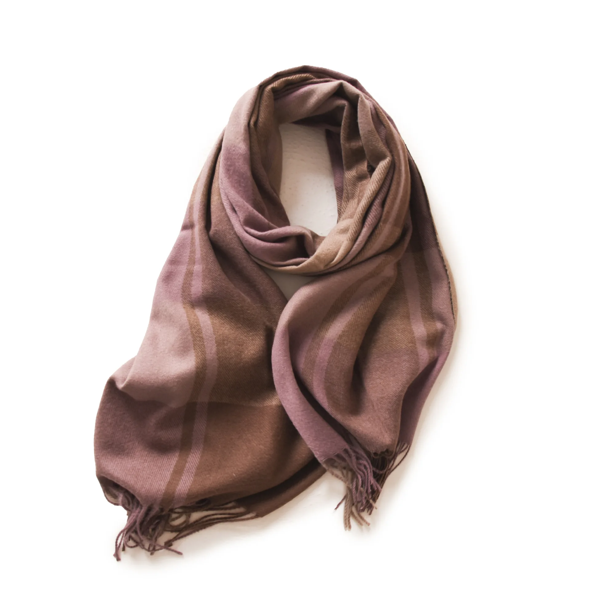 Ciepły szalik zimowy z frędzlami unisex pashmina Fioletowy