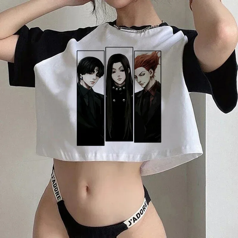 Crop top damski z nadrukiem anime Hunter x Hunter 13004