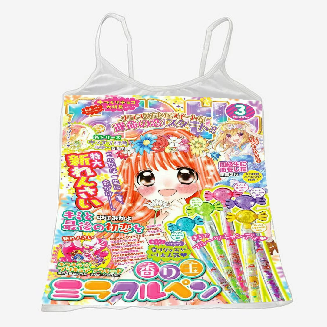 Crop top damski na ramiączkach – estetyczny letni top w stylu Harajuku Czerwony arbuz