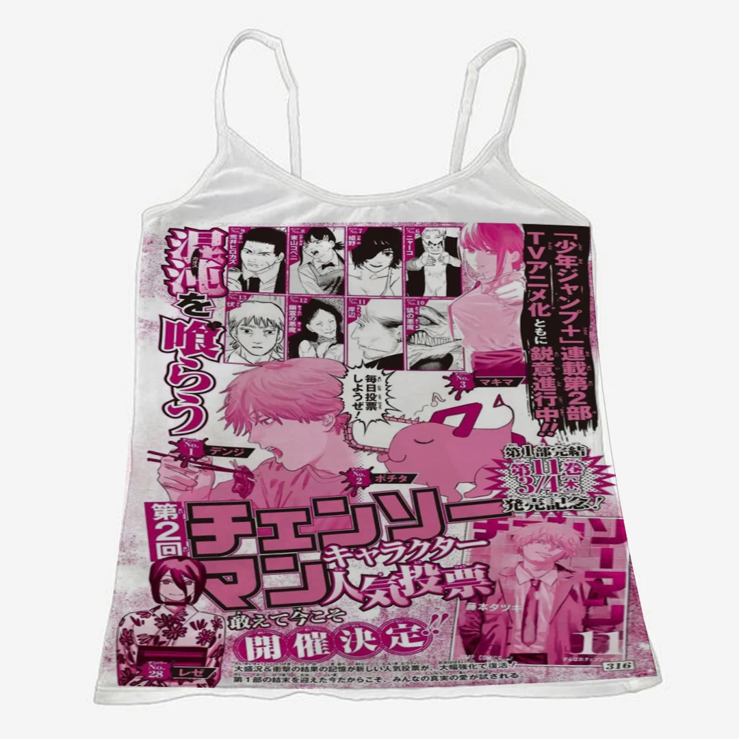 Crop top damski na ramiączkach – estetyczny letni top w stylu Harajuku Kolor korzenia lotosu