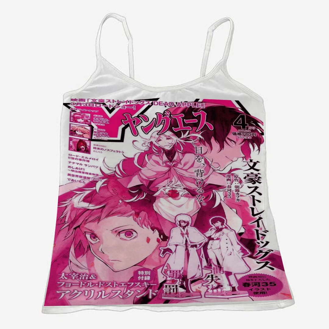 Crop top damski na ramiączkach – estetyczny letni top w stylu Harajuku Róża czerwona