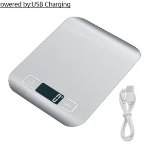 Cyfrowa waga kuchenna z ładowaniem USB 10 kg Czarny