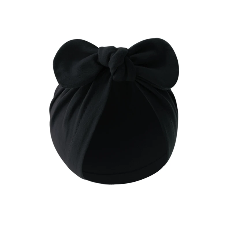 Czapeczka niemowlęca turban z kokardką Czarny
