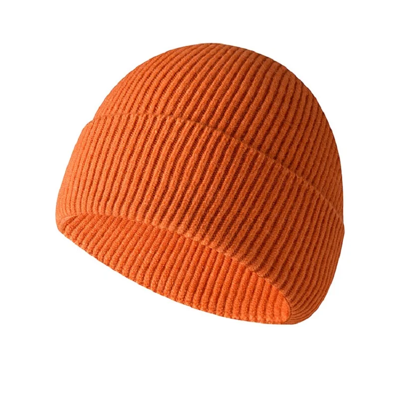 Czapka beanie bezszwowa zimowa unisex Pomarańczowy