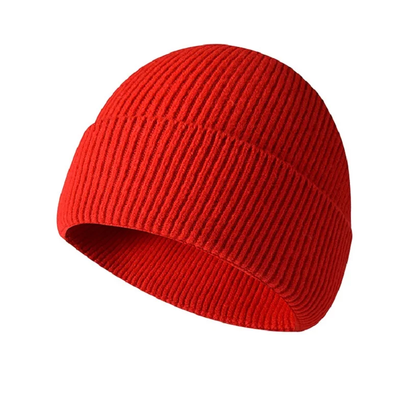 Czapka beanie bezszwowa zimowa unisex Czerwony