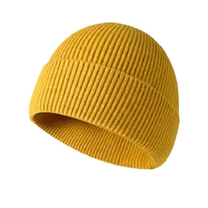 Czapka beanie bezszwowa zimowa unisex Żółty