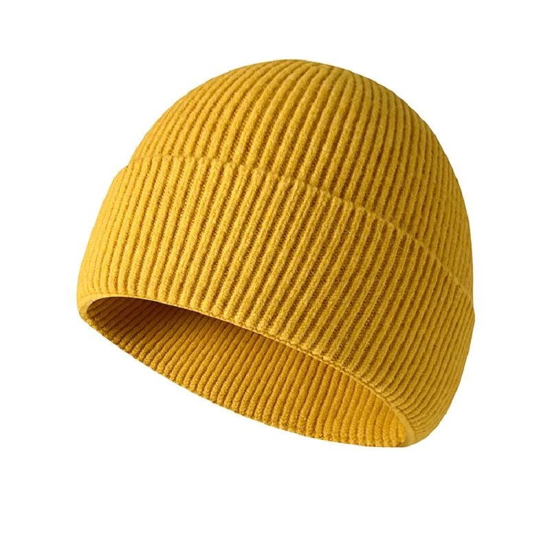 Czapka beanie bezszwowa zimowa unisex Żółty