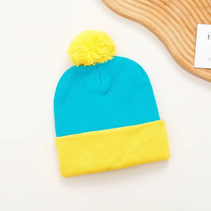 Czapka beanie z dzianiny unisex - jednolite kolory pastelowe Błękitny