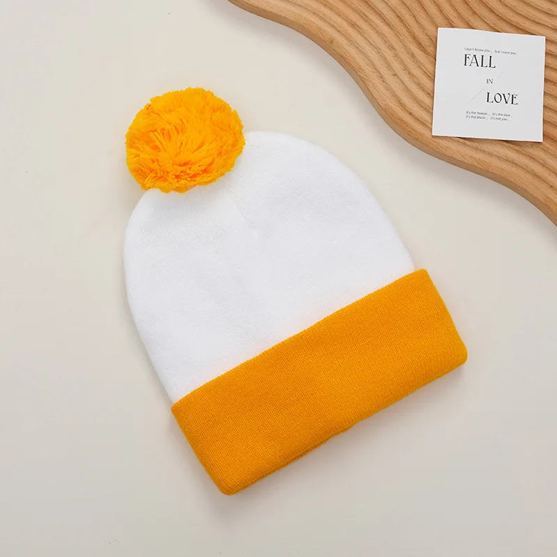 Czapka beanie z dzianiny unisex - jednolite kolory pastelowe żółty