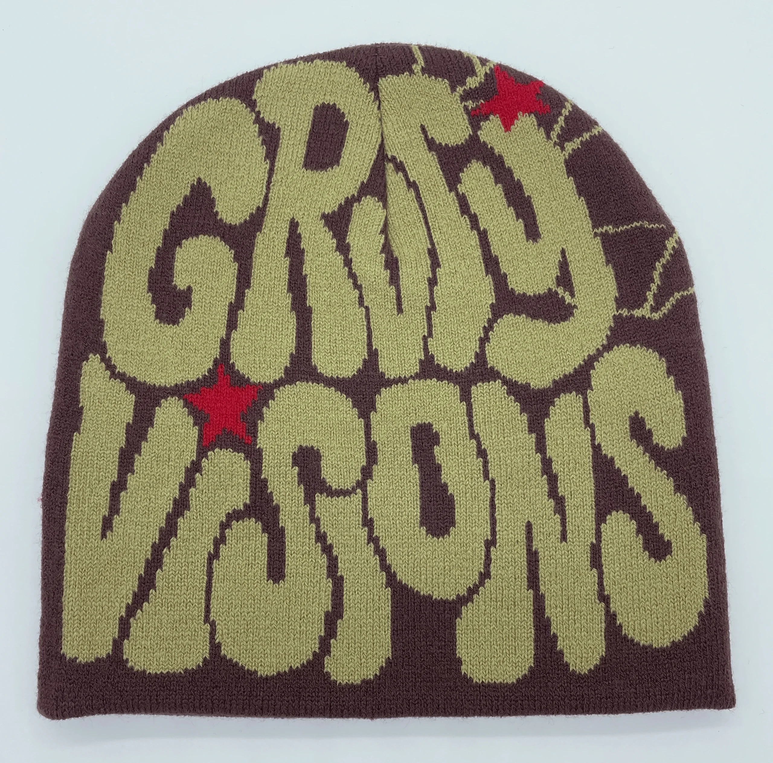 Czapka beanie dzianinowa, krótka czapka miejska w stylu hip-hop Ciemny brąz