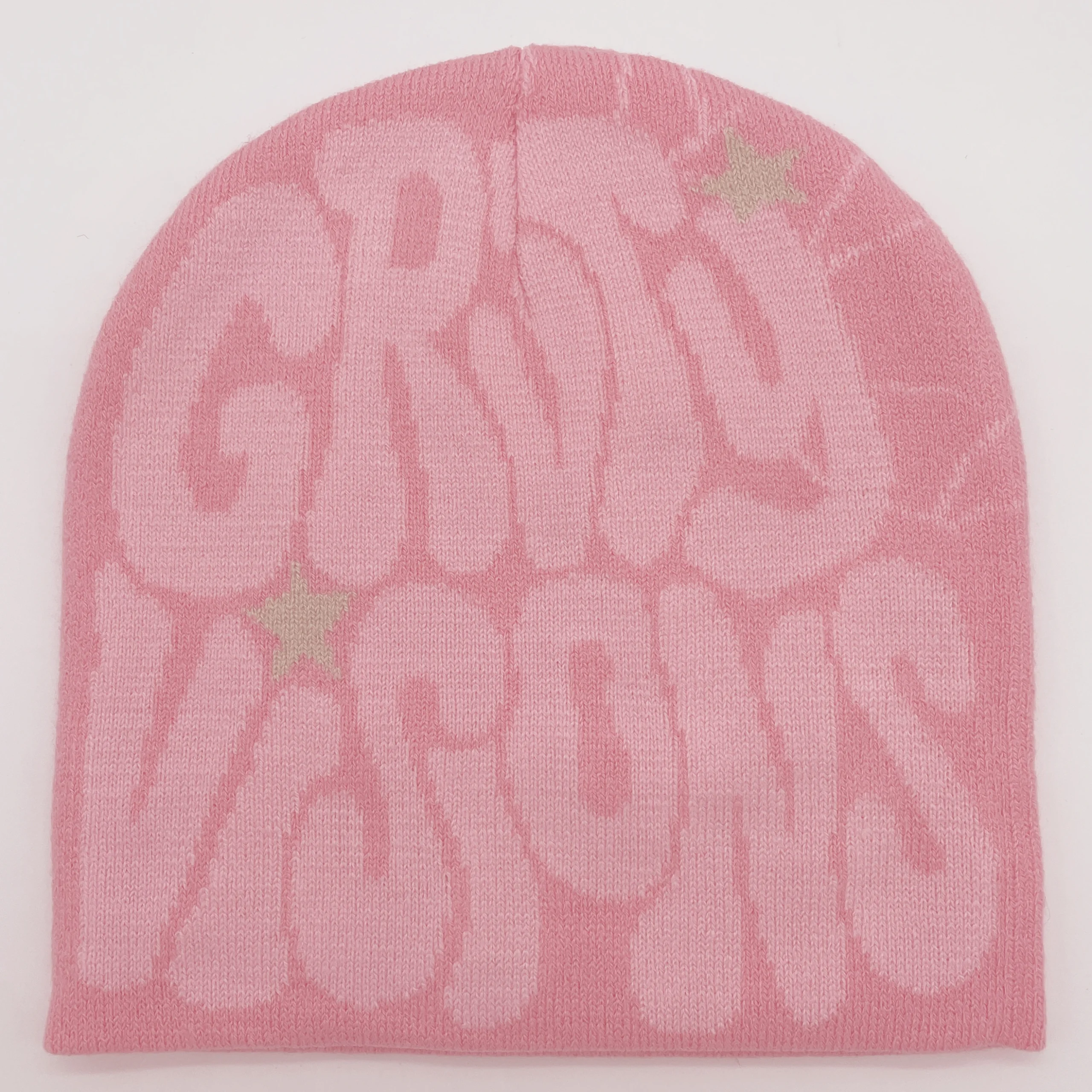 Czapka beanie dzianinowa, krótka czapka miejska w stylu hip-hop Różowy