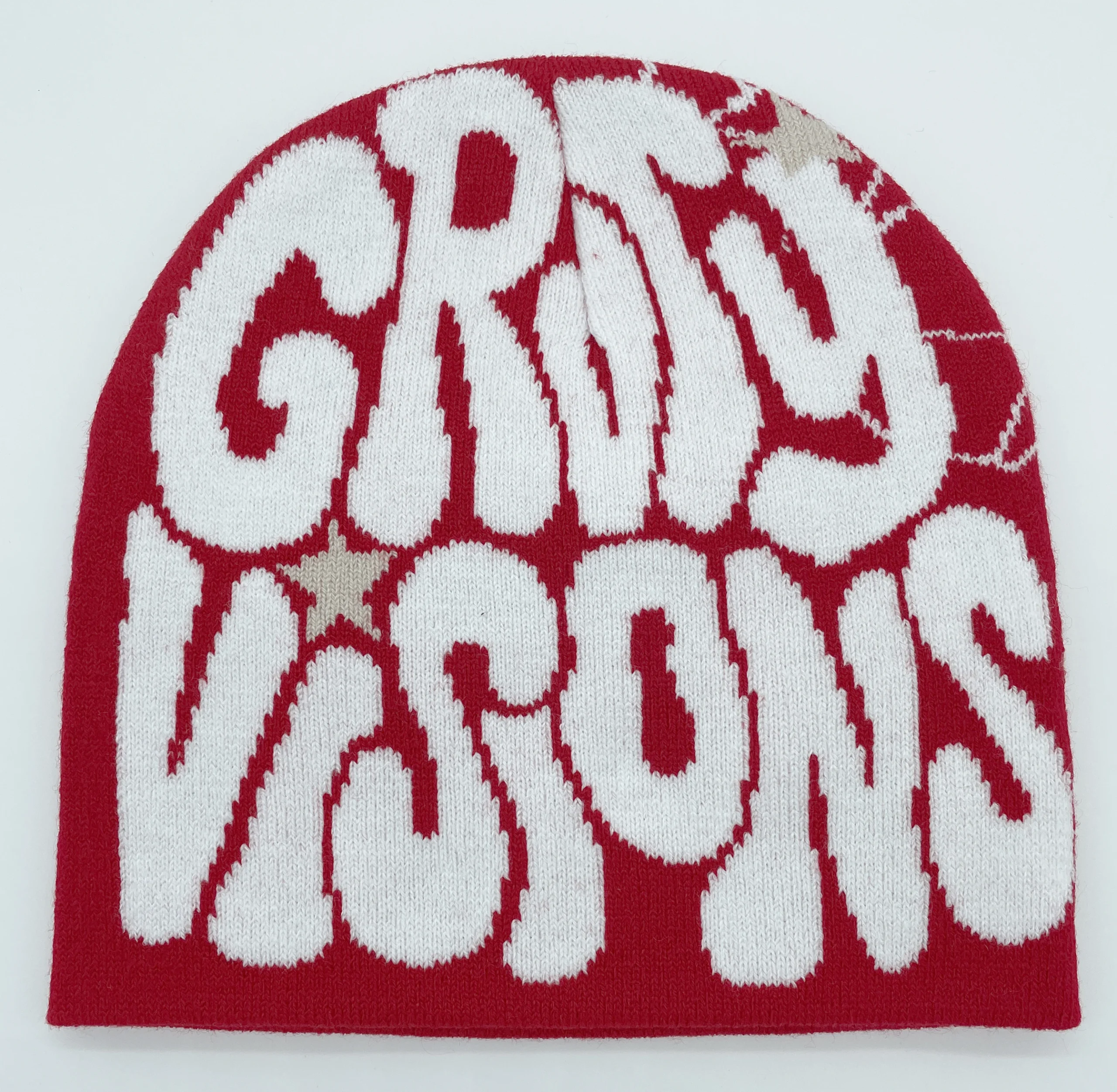 Czapka beanie dzianinowa, krótka czapka miejska w stylu hip-hop Czerwony