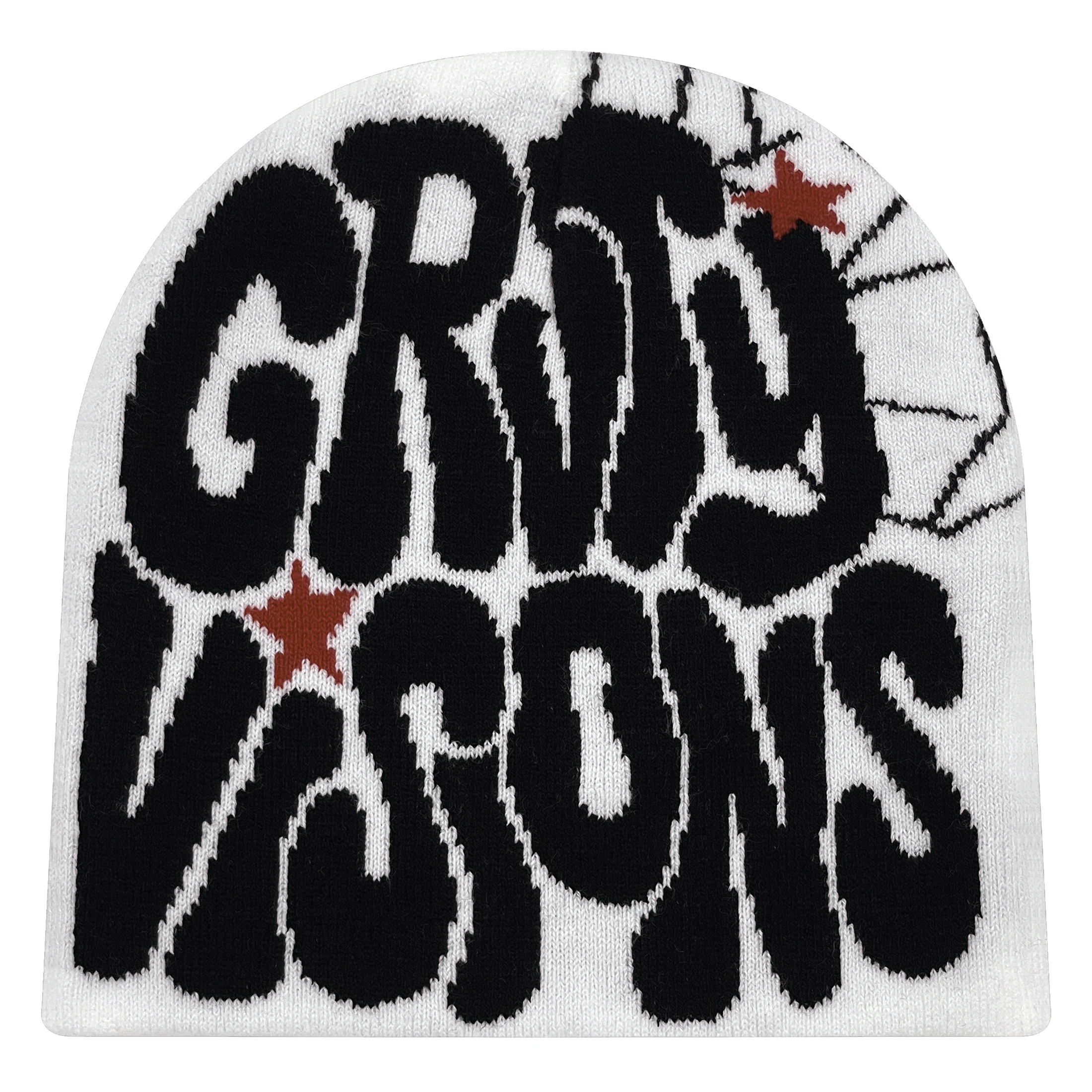 Czapka beanie dzianinowa, krótka czapka miejska w stylu hip-hop Biały