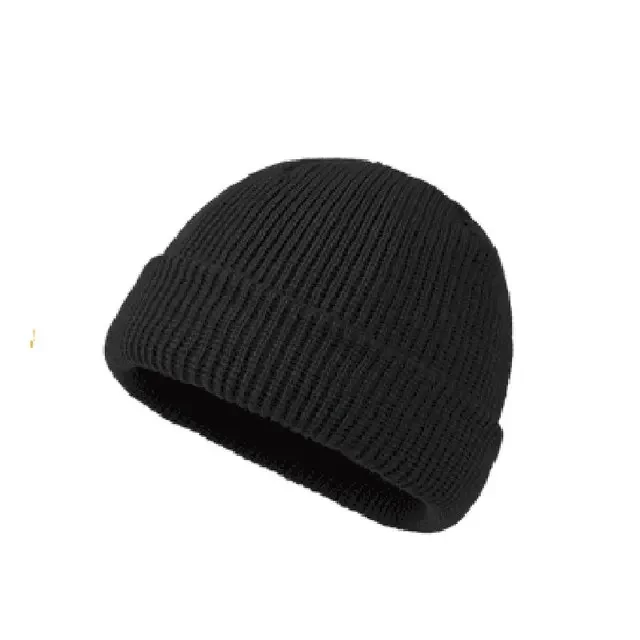 Czapka beanie dzianinowa unisex, ciepła czapka jesienno-zimowa Czarny