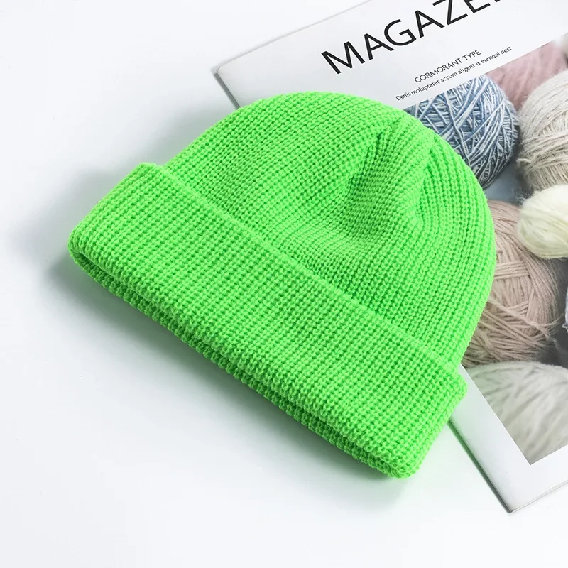 Czapka beanie dzianinowa unisex, ciepła czapka jesienno-zimowa Zielony
