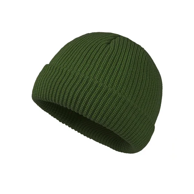 Czapka beanie dzianinowa unisex, ciepła czapka jesienno-zimowa Khaki