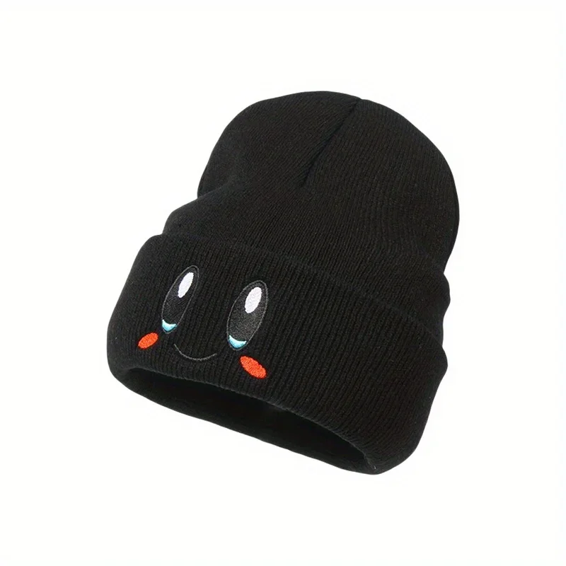 Czapka beanie z haftem wielkich oczu unisex Czarny