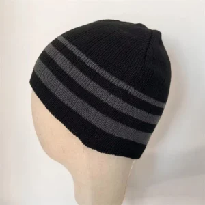 Zimowa czapka beanie w paski, ciepła, dzianinowa, unisex A
