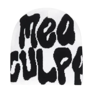 Czapka beanie Y2K dziergana z napisem unisex Y2k 06 02