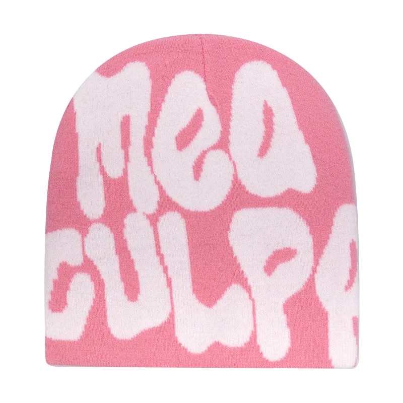 Czapka beanie Y2K dziergana z napisem unisex Y2k 06 09