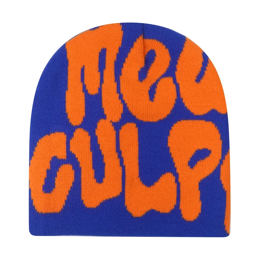 Czapka beanie Y2K dziergana z napisem unisex Y2k 06 18