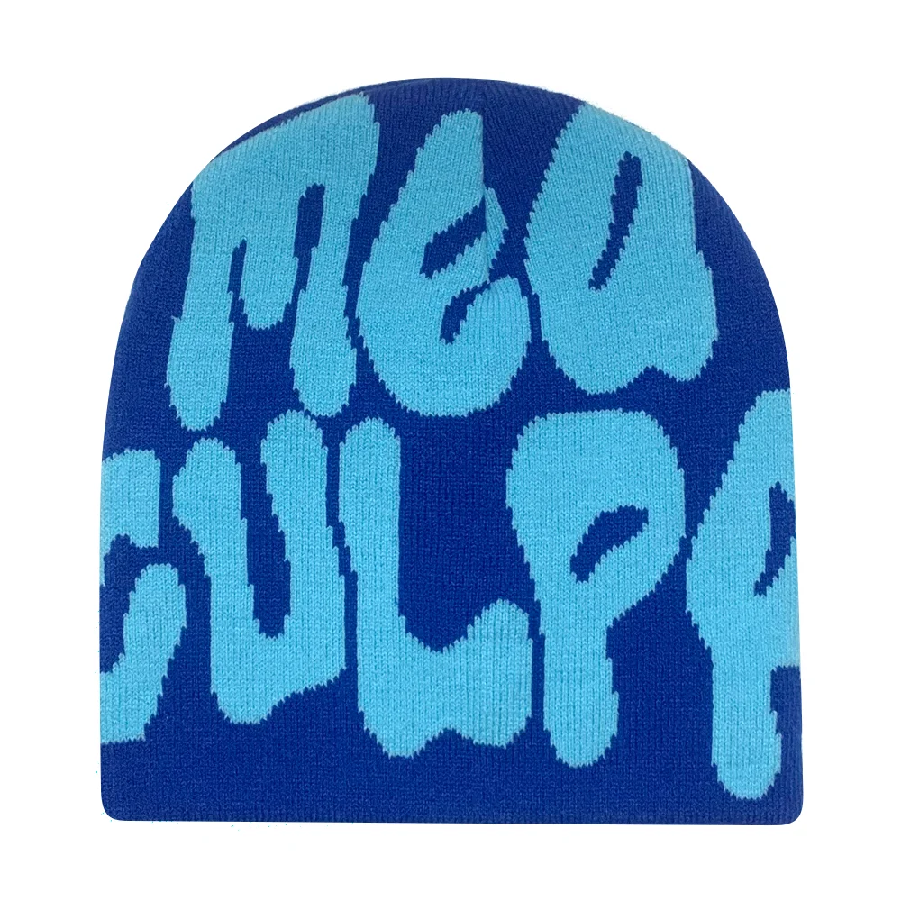 Czapka beanie Y2K dziergana z napisem unisex Y2k 06 20