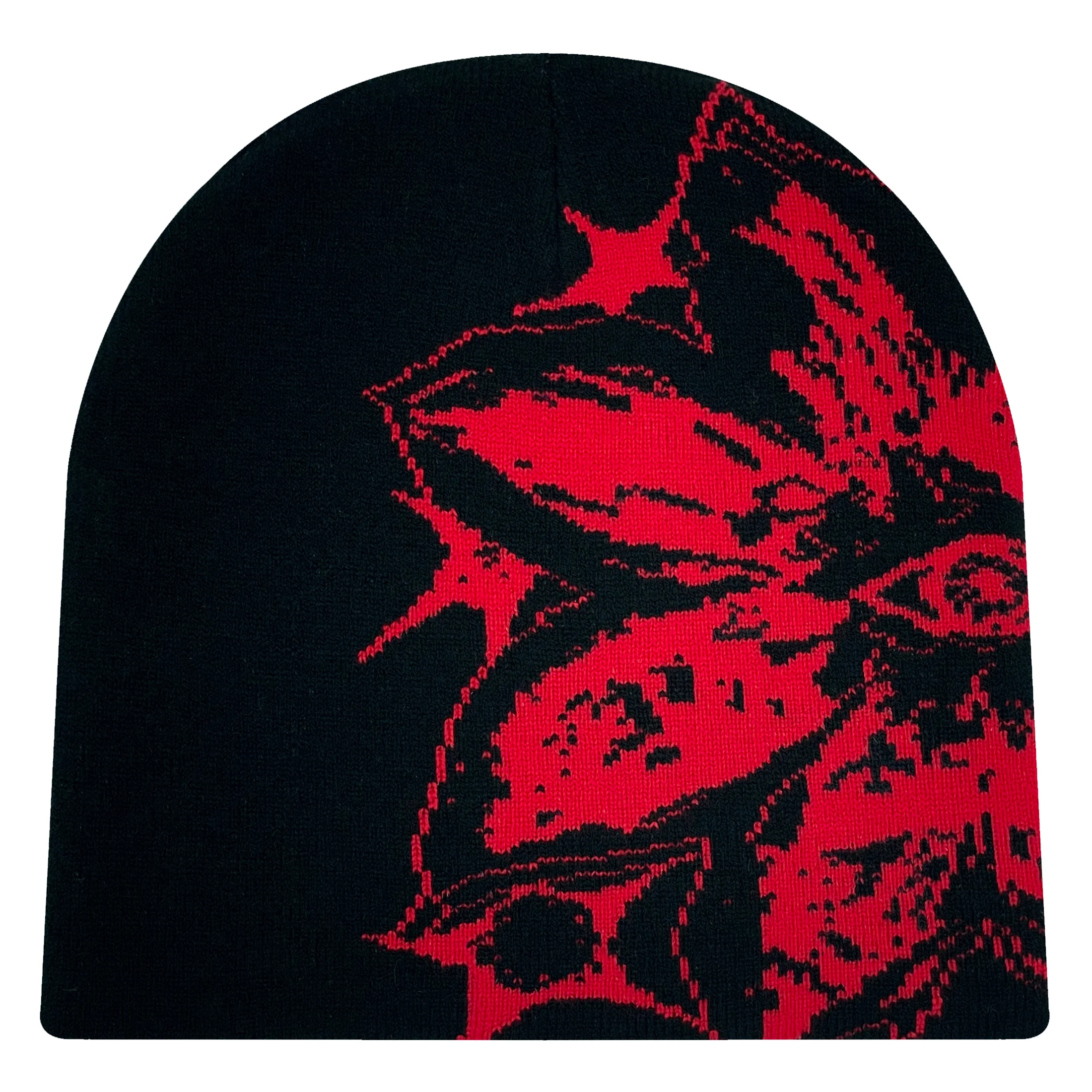 Czapka beanie z dzianiny w żakardowy wzór, unisex Czarny